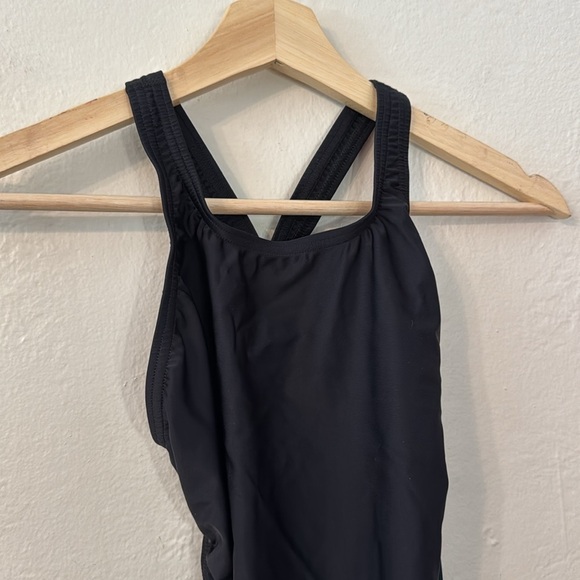 NWT Speedo Super Pro Back Solid One Piece Wmns Adult Black Sz 28 Diving Swimming - Picture 4 of 11